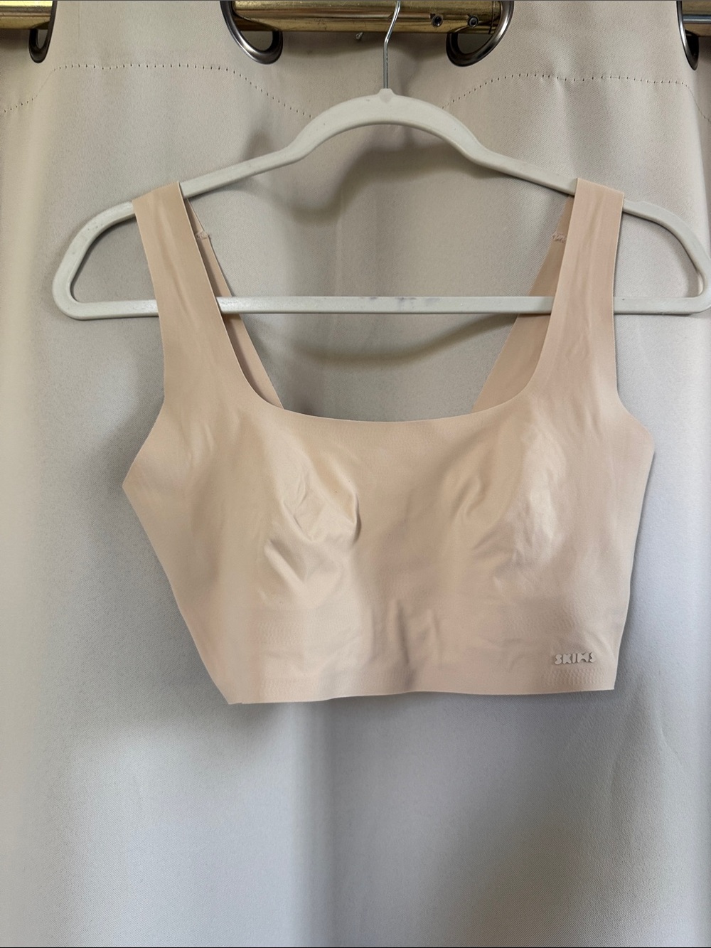 SKIMS Beige Seamless Logo Bralette